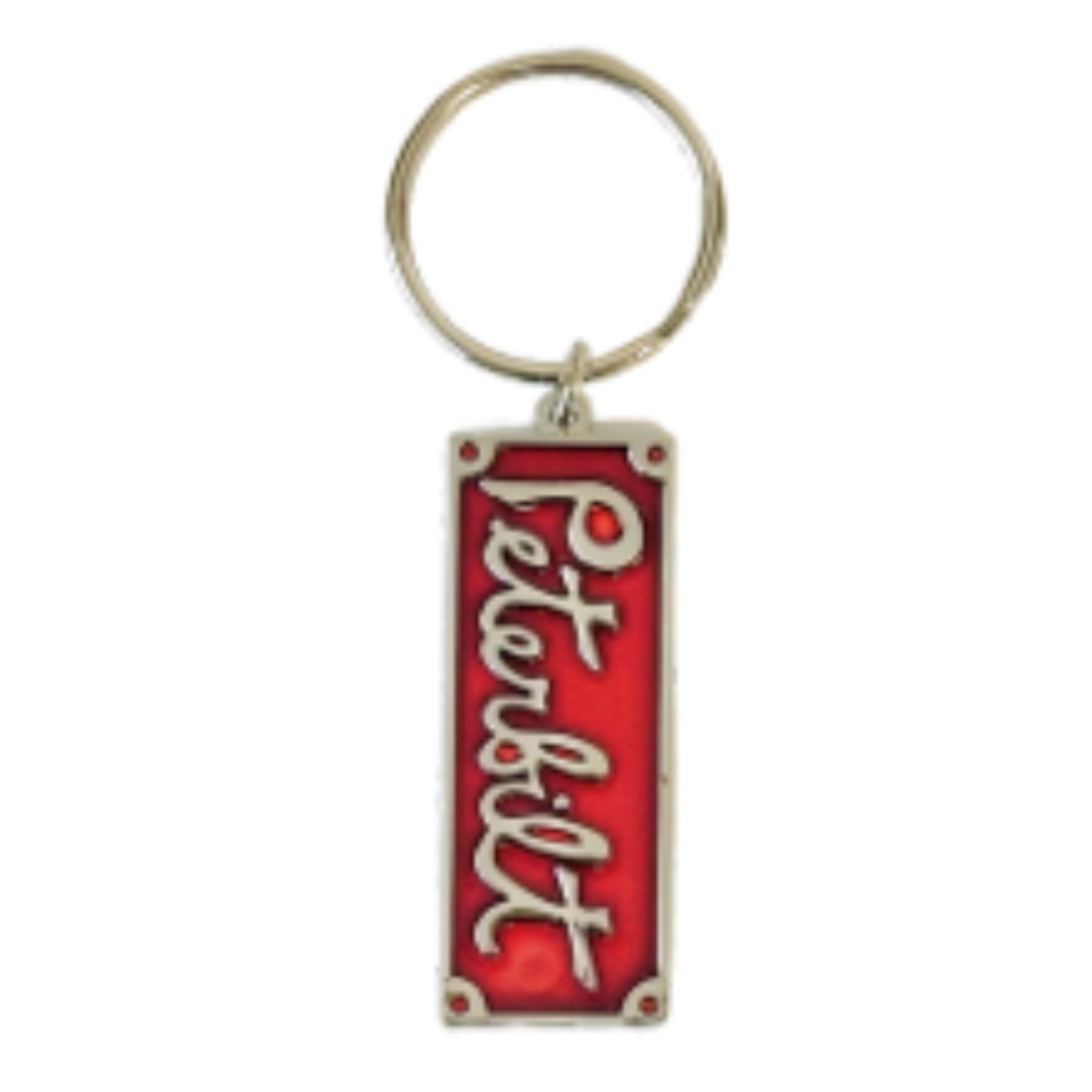 AACC - PBTAG- RV2 - Red PETERBILT Vintage Metal Keyring