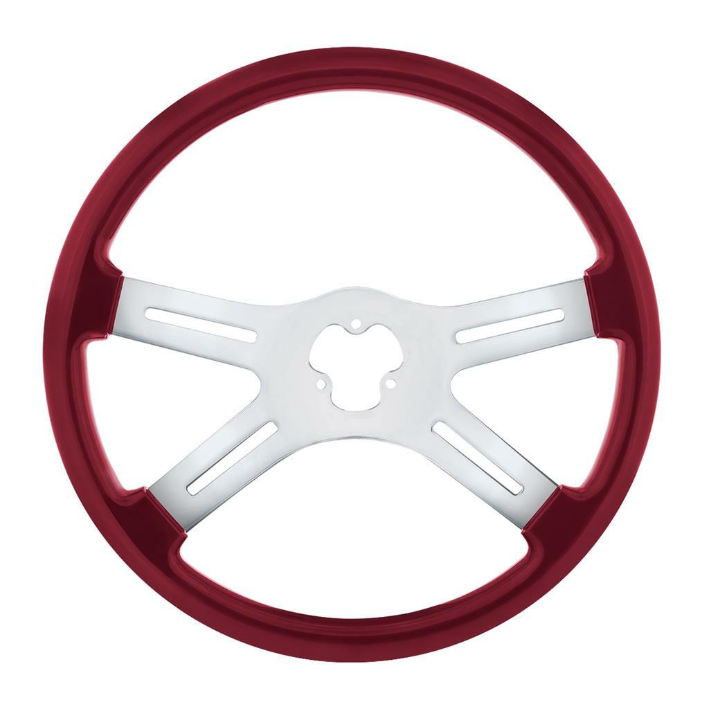 UP- 88280: 18" 4 SPOKE STEERING WHEEL ONLY - CANDY RED
