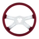 UNITED PACIFIC - 88280 - 18" 4 SPOKE STEERING WHEEL ONLY - CANDY RED