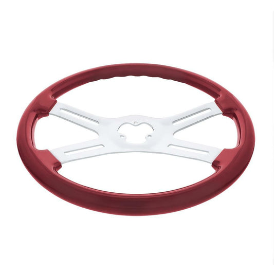 UP- 88280: 18" 4 SPOKE STEERING WHEEL ONLY - CANDY RED
