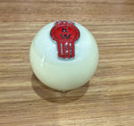 GS-KW11 : White Round Knob with red/silver long KW logo detail
