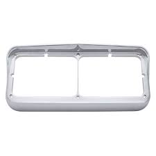 40983 Chrome Plastic Rectangular Dual 4" X 6" Headlight Bezel With Visor