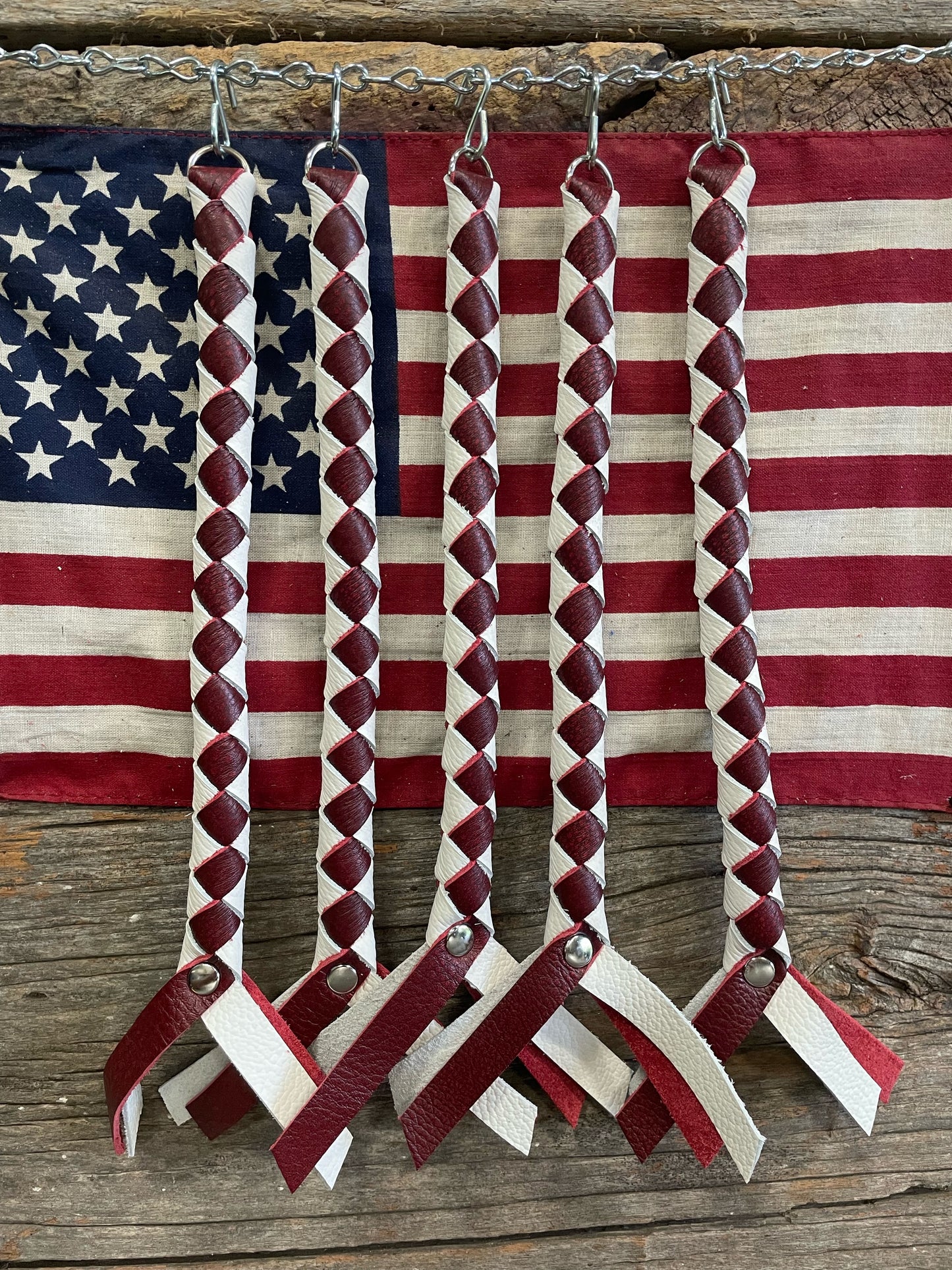 HH - Red / White Leather Horn Honker