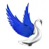 Grand General - 48097 : BLUE WindRider Chrome Swan Hood Ornament