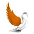 Grand General-48096 : AMBER WindRider Chrome Swan Hood Ornament