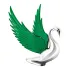 Grand General - 48098 : GREEN WingRider Chrome Swan Hood Ornament