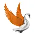 Grand General-48096 : AMBER WindRider Chrome Swan Hood Ornament