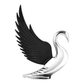 Grand General - 48053 : BLACK WindRider Chrome Swan Hood Ornament