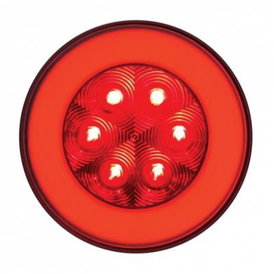 UP-37132 : 21 LED 4" GloLight (Stop, Turn & Tail) - Red LED/Red Lens