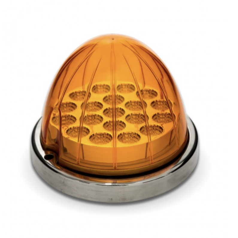 TRUX-TLED-WA : Amber Watermelon LED with Reflector Cup & Lock Ring (19 Diodes)