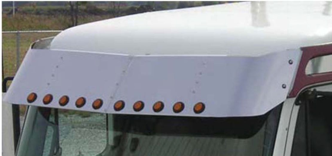 TX-TSUN-F22 : "16 Freightliner Columbia & Century Class Mid Roof Sun visor with 10 X 2"" Light Holes (2004-)"""