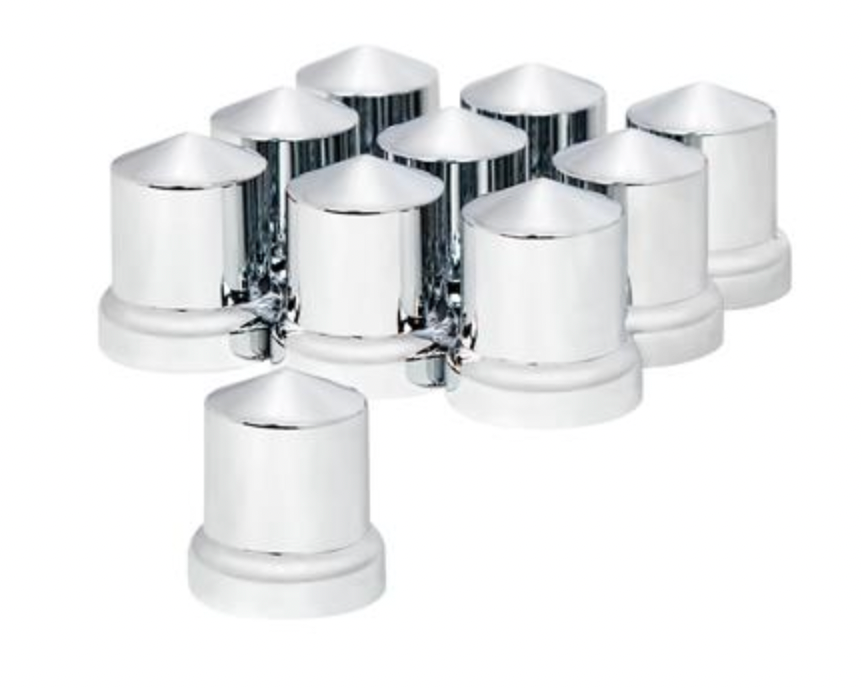 UNITED PACIFIC - 10771 : (10/CBOX) CHROME PLASTIC 33MM POINTED NUT COVER