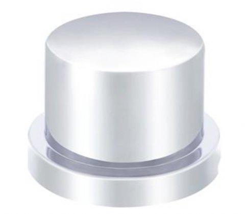 UP-10751 : (10/PK)CHROME PLASTIC 1/2" X 5/8" FLAT TOP NUT COVER