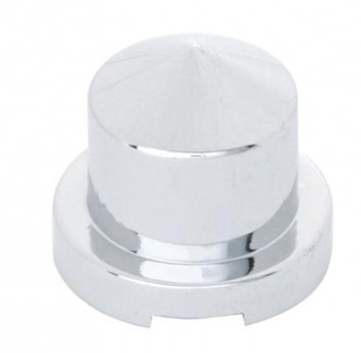 UNITED PACIFIC - 10086P : 9/16" x 1-1/4" Chrome Plastic Pointed Nut Covers - Push-On (10 Pack)