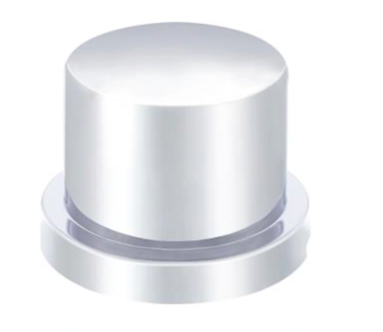 UNITED PACIFIC - 10752 : 9/16" X 11/16" Chrome Plastic Flat Top Nut Covers - Push-On (10 Pack)