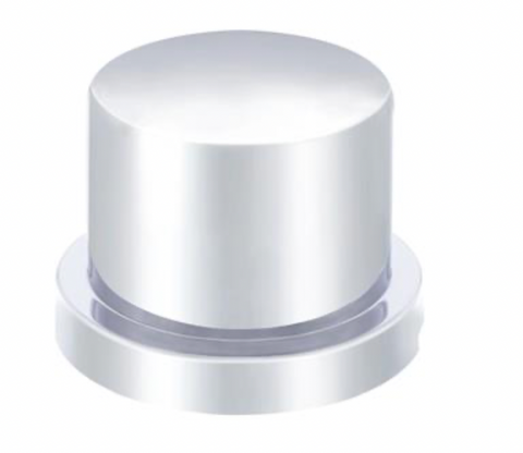 UP-10752 : 9/16" X 11/16" Chrome Plastic Flat Top Nut Covers - Push-On (10 Pack)