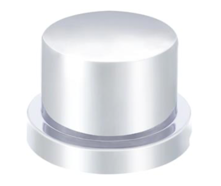UNITED PACIFIC - 10750 : 7/16" x 1/2" Chrome Plastic Flat Top Nut Covers - Push-On (10 Pack)