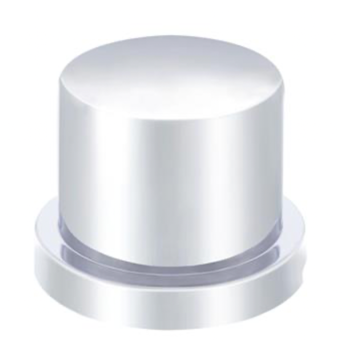 UNITED PACIFIC - 10754 : 11/16" x 15/16" Chrome Plastic Flat Top Nut Covers - Push-On (10 Pack)
