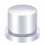 UP-10754 : 11/16" x 15/16" Chrome Plastic Flat Top Nut Covers - Push-On (10 Pack)