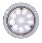 UP-38078 : 10 LED 4" Flange Mount Auxiliary/Utility Light -White LED/Clear Lens