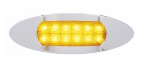 UP-38958 : 12 LED "Maverick" Clearance/Marker Light w/ Reflector - Amber LED/Amber Lens