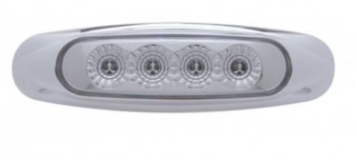 UNITED PACIFIC - 39400 : 4 LED Reflector Clearance/Marker Light - Amber LED/Clear Lens