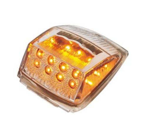 UP-39528 : 17 LED Reflector Square Cab Light - Amber LED/Clear Lens
