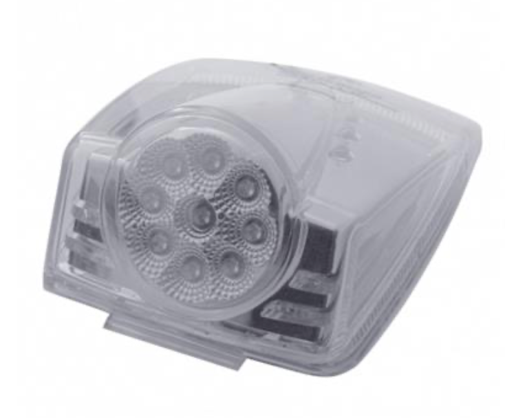 UNITED PACIFIC - 39603 : 19 LED Reflector Square Cab Light - Amber LED/Clear Lens