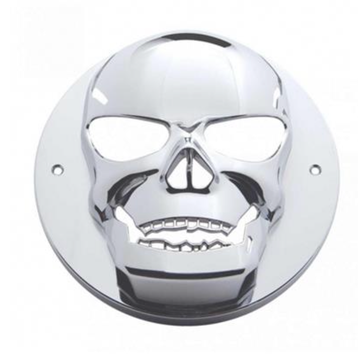 UNITED PACIFIC - 34015 : Chrome 3D Skull Light Bezel For 2" Round Light