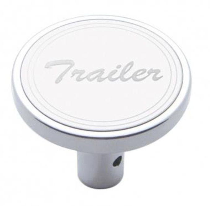 UNITED PACIFIC - 23179 : "Trailer" Long Air Valve Knob - Stainless Plaque w/ Cursive Script