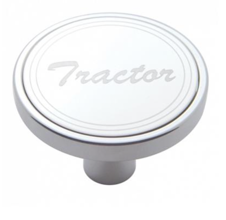 UNITED PACIFIC - 23181 : "Tractor" Short Air Valve Knob - Stainless Plaque w/ Cursive Script