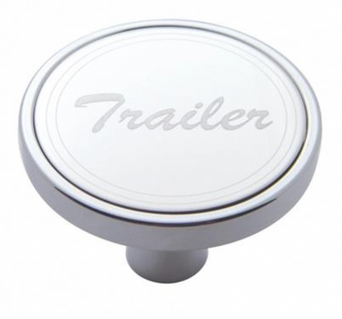 UP-23182 : "Trailer" Short Air Valve Knob - Stainless Plaque w/ Cursive Script