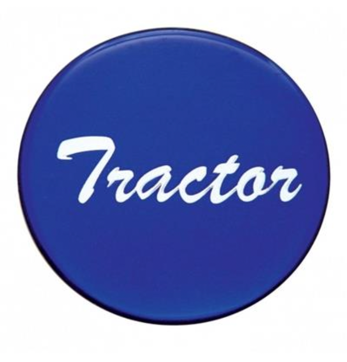 UNITED PACIFIC - 23222-1B : "Tractor" Glossy Air Valve Knob Sticker Only - Blue