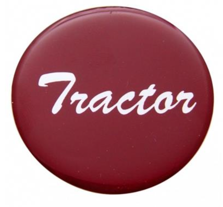 UNITED PACIFIC -23222-1R : "Tractor" Glossy Air Valve Knob Sticker Only - Red