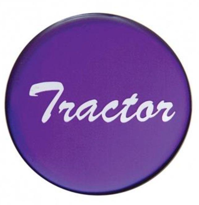 UNITED PACIFIC - 23222-1P : "Tractor" Glossy Air Valve Knob Sticker Only - Purple