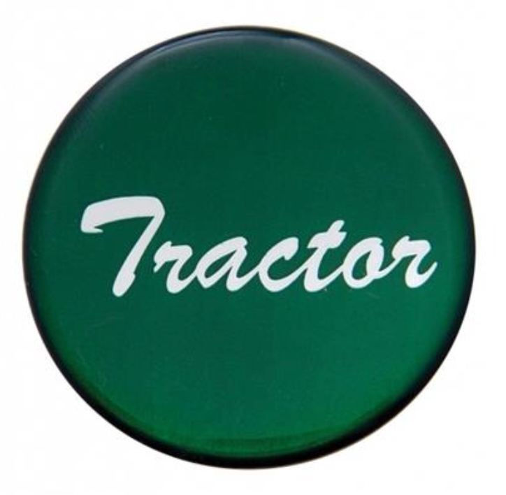 UNITED PACIFIC - 23222-1G : "Tractor" Glossy Air Valve Knob Sticker Only - Green