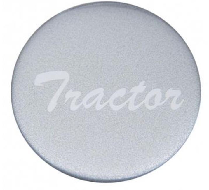 UNITED PACIFIC - 23222-1S : "Tractor" Glossy Air Valve Knob Sticker Only - Silver