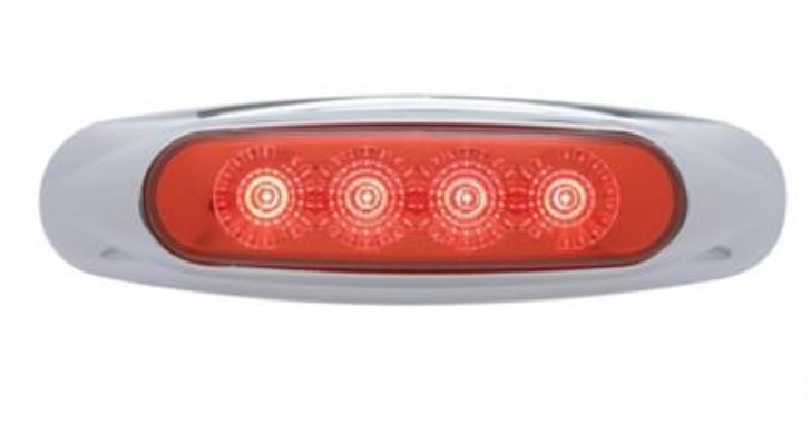 UNITED PACIFIC - 39399 : 4 LED Reflector Clearance/Marker Light - Red LED/Red Lens