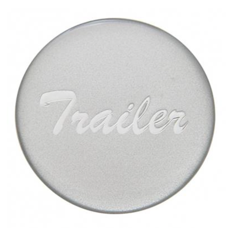 UNITED PACIFIC - 23229-1S : "Trailer" Glossy Air Valve Knob Sticker Only - Silver