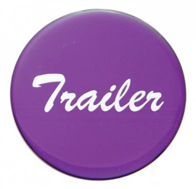 UNITED PACIFIC - 23229-1P : "Trailer" Glossy Air Valve Knob Sticker Only - Purple