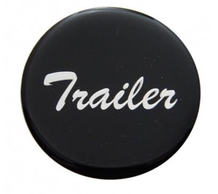 UNITED PACIFIC - 23229-1K : "Trailer" Glossy Air Valve Knob Sticker Only - Black