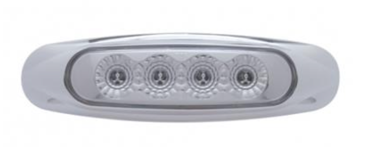 UNITED PACIFIC - 39401 : 4 LED Reflector Clearance/Marker Light - Red LED/Clear Lens