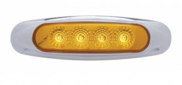 UNITED PACIFIC - 39398 : 4 LED Reflector Clearance/Marker Light - Amber LED/Amber Lens