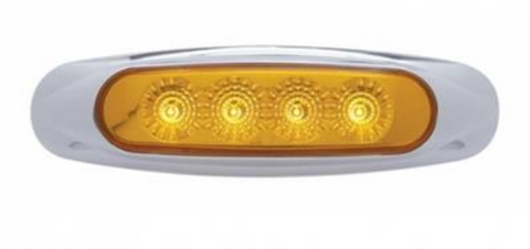 UP-39398 : 4 LED Reflector Clearance/Marker Light - Amber LED/Amber Lens