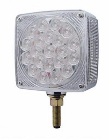 UP-38711 : 45 LED Single Stud Double Face Turn Signal Light - Amber LED/Clear Lens