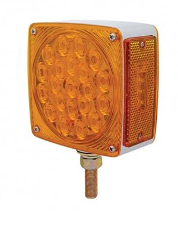 UNITED PACIFIC - 38709 : 45 LED Single Stud Double Face Turn Signal Light - Amber LED/Amber Lens