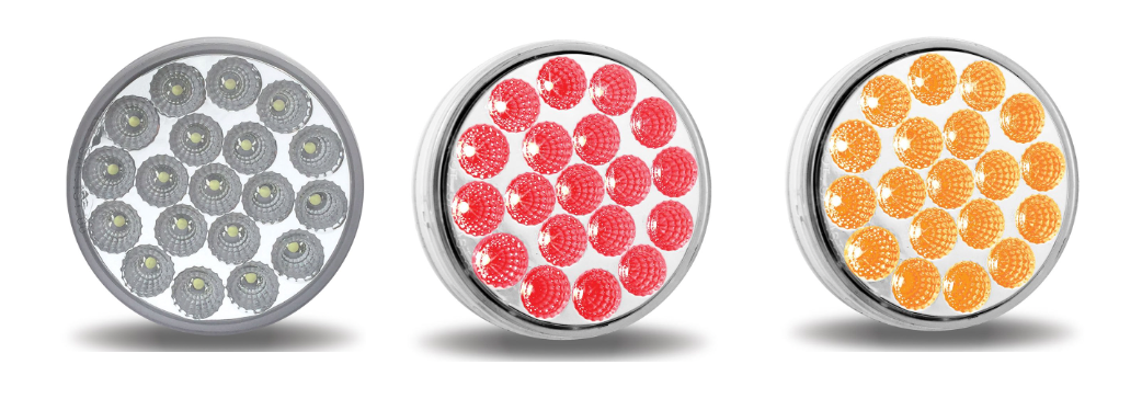 TRUX-TLED-4X40A : 4" Dual Amber/Red Stop, Turn & Tail LED (19 Diodes)