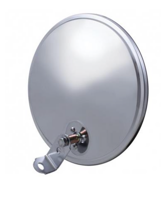 UP-60035 : 8-1/2" Stainless Steel Convex Mirror With Offset Mounting Stud