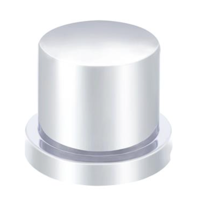 UP-10757 : 15/16" x 1-3/16" Chrome Plastic Flat Top Nut Covers - Push-On (10 Pack)