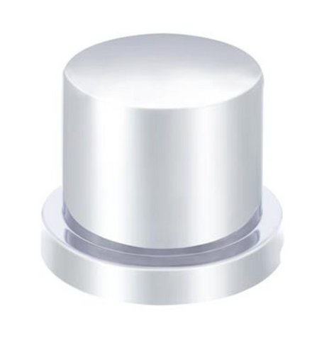 UP-10757 : 15/16" x 1-3/16" Chrome Plastic Flat Top Nut Covers - Push-On (10 Pack)